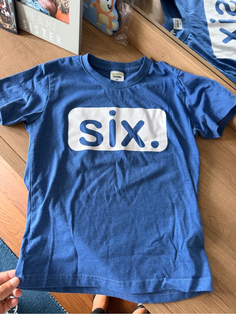 Uniqlo Blue Graphic 'six.' Short Sleeve Tee